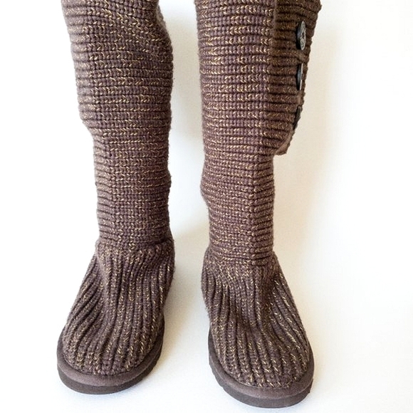 UGG Classic Cardy Convertible Wool Gold Trim Boots - Picture 5 of 14